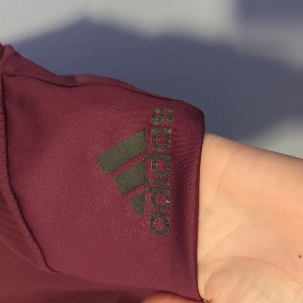 Adidas Maroon Ribbed Sports Bra Or Cropped Top Large - Picture 5 of 7
